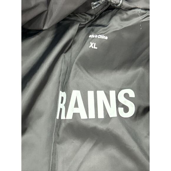 Rains Size XL Black Padded Nylon Jacket 15470 Unisex Full Zip Long Sleeve NWT - Picture 5 of 8